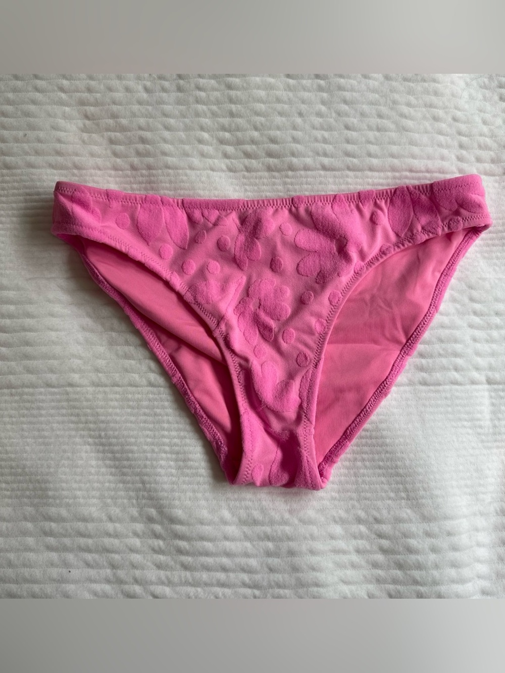 Aerie Pink Textured Bikini Bottoms